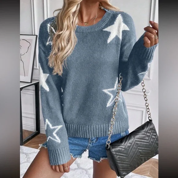 Stars print sweater top - Picture 15 of 16